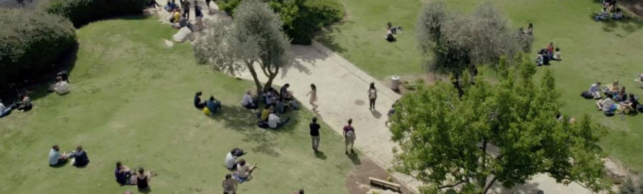 Humanities building lawn in mount scopus campus
